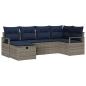 Preview: Sofa Set mit Kissen Grau und Marineblau Poly-Rattan