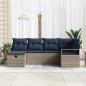 Preview: Sofa Set mit Kissen Grau und Marineblau Poly-Rattan