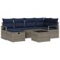 Preview: Sofa Set 7 Stk. Grau und Marineblau Poly-Rattan