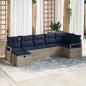 Preview: ARDEBO.de - Sofa Set 7 stk. 7-Sitzanzahl Grau und Marineblau Poly-Rattan