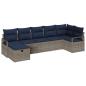 Preview: Sofa Set 7 stk. 7-Sitzanzahl Grau und Marineblau Poly-Rattan