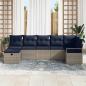 Preview: Sofa Set 7 stk. 7-Sitzanzahl Grau und Marineblau Poly-Rattan