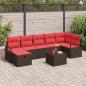 Preview: ARDEBO.de - Sofa Set mit Kissen mit Speicher Braun und Rot Poly-Rattan