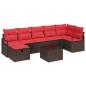 Preview: Sofa Set mit Kissen mit Speicher Braun und Rot Poly-Rattan