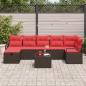 Preview: Sofa Set mit Kissen mit Speicher Braun und Rot Poly-Rattan