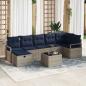 Preview: ARDEBO.de - Sofa Set mit Kissen 8 pcs Grau und Marineblau Poly-Rattan