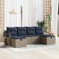 Preview: ARDEBO.de - Sofa Set mit Kissen 6 pcs Grau und Marineblau Poly-Rattan