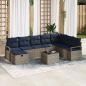 Preview: ARDEBO.de - Sofa Set 9 stk. Grau Poly-Rattan