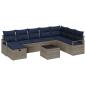 Preview: Sofa Set 9 stk. Grau Poly-Rattan