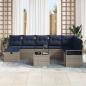 Preview: Sofa Set 9 stk. Grau Poly-Rattan