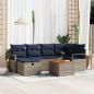 Preview: ARDEBO.de - Gartensofa-set 7 stk. Grau Poly-Rattan
