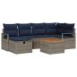 Preview: Gartensofa-set 7 stk. Grau Poly-Rattan