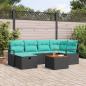 Preview: ARDEBO.de - Gartensofa-set 7 stk. Schwarz Poly-Rattan