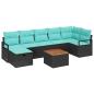 Preview: Gartensofa-set 8 stk. Schwarz Poly-Rattan