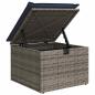 Preview: Gartensofa-set mit Kissen mit Speicher 9 pcs Grau Poly-Rattan