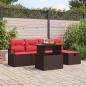 Preview: ARDEBO.de - Gartensofa-set 6 stk. Braun Poly-Rattan