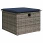 Preview: Garten-Sofa-Set mit Kissen mit Speicher 8 pcs Grau Poly Rattan