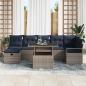 Preview: Garten-Sofa-Set mit Kissen mit Speicher 8 pcs Grau Poly Rattan