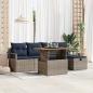 Preview: ARDEBO.de - Gartensofa-set 6 stk. Grau Poly-Rattan