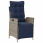 Preview: Garten Essgruppe mit Kissen 3 pcs Grau und Schwarz Rattan