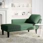 Preview: Chaiselongue mit Kissen Dunkelgrün Cordstoff