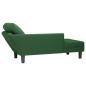 Preview: Chaiselongue mit Kissen Dunkelgrün Cordstoff