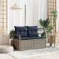 Preview: ARDEBO.de - Garten-Sofa mit Kissen 120 x 62 x 69 cm Poly-Rattan