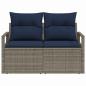 Preview: Garten-Sofa mit Kissen 120 x 62 x 69 cm Poly-Rattan