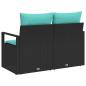 Preview: Garten-Sofa mit Kissen 120 x 62 x 69 cm Poly-Rattan