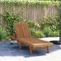 Preview: Sonnenliege mit Kissen Braun 195 x 59 x 78,5 cm Massivholz Teak