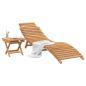 Preview: Sonnenliege 2 stk. Massivholz Teak Braun