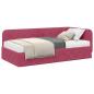 Preview: Eckbettgestell Weinrot 90 x 190 cm Samt