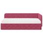 Preview: Eckbettgestell Weinrot 90 x 190 cm Samt