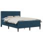 Preview: Bettgestell mit Matratze Blau Blau 120 x 190 cm Samt