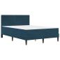Preview: Bettgestell mit Matratze Blau Blau 120 x 190 cm Samt
