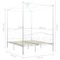 Preview: Himmelbett-Gestell Weiß Metall 120 x 200 cm