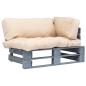 Preview: ARDEBO.de - Outdoor-Sofa Paletten mit Kissen in Sandfarben Kiefernholz