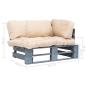 Preview: Outdoor-Sofa Paletten mit Kissen in Sandfarben Kiefernholz
