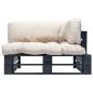 Preview: Outdoor-Sofa Paletten mit Kissen in Sandfarben Kiefernholz