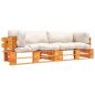 Preview: ARDEBO.de - 2-tlg. Garten-Palettensofa-Set Kissen in Sandfarben Kiefernholz
