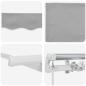 Preview: Einziehbare Markise Hellgrau 350 x 200 cm Stoff