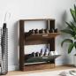 Preview: ARDEBO.de - Schuhschrank Räuchereiche 59x17x81 cm Holzwerkstoff