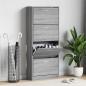 Preview: ARDEBO.de - Schuhschrank Grau Sonoma 63x24x147 cm Holzwerkstoff