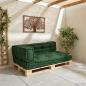 Preview: Pallet Sofa Kissen 3 stk. Stoff Grün 120 x 80 x 38 cm