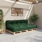 Preview: Pallet Sofa Kissen 2 stk. Stoff Grün 120 x 80 x 38 cm