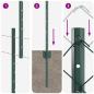 Preview: Zaun mit Pfosten Grün 1,5 x 10 m Stahl und PVC