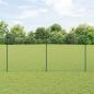 Preview: ARDEBO.de - Maschendrahtzaun mit Pfosten 25 x 1,5 m Verzinkter Stahl Grün