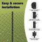Preview: Zaun mit Pfosten Grau 1,4 x 10 m Stahl und PVC