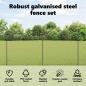 Preview: Zaun mit Pfosten Grau 1,4 x 10 m Stahl und PVC