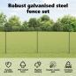 Preview: Zaun mit Pfosten Grau 1,4 x 10 m Stahl und PVC